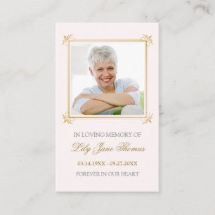 Gold Swirl Funeral Prayer Card Colo bewerken Visitekaartje
