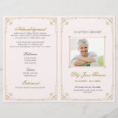 Gold Swirl Funeral Programme | Kleur bewerken Fl Flyer (Voorkant)
