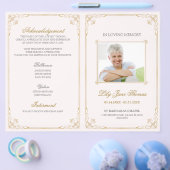  Gold Swirl Funeral Programme | Kleur bewerken Fl Flyer (Enkel)