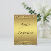 Gold Swirl Gerijpt tot Perfectie Verjaardagsfeest Kaart (Staand voorkant)