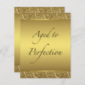 Gold Swirl Gerijpt tot Perfectie Verjaardagsfeest Kaart (Voorkant / Achterkant)