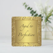 Gold Swirl Gerijpt tot Perfectie Verjaardagsfeest Kaart (Staand voorkant)