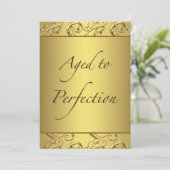 Gold Swirl Gerijpt tot Perfectie Verjaardagsfeest Kaart (Staand voorkant)