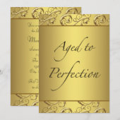 Gold Swirl Gerijpt tot Perfectie Verjaardagsfeest Kaart (Voorkant / Achterkant)