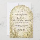 Gold Swirl Gold Metallic Wedding Invitations Kaart (Voorkant)