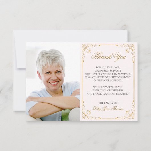 Gold Swirl - Hartelijk dank | Kleur bewerken Bedankkaart (Voorkant)