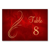 Gold Swirl Helder Rood Huwelijk Kaart (Achterkant)