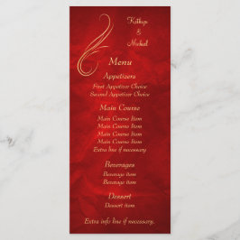 Gold Swirl Helder Rood Wedding Menu