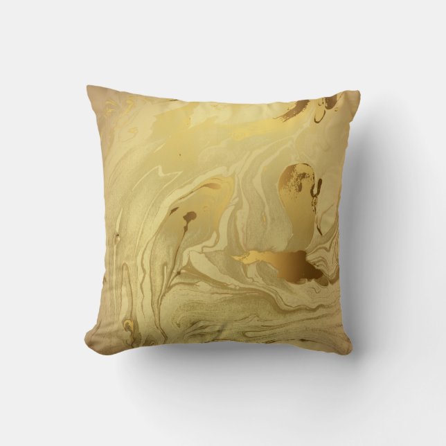 GOLD SWIRL MARBLE CUSHION KUSSEN (Voorkant)