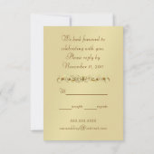 Gold Swirl Masquerade Mask RSVP Invitation Kaartje (Achterkant)