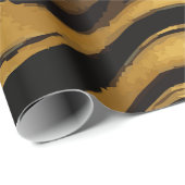 Gold Swirl on Black Pattern – Elegant Luxury Gift  Cadeaupapier (Rol Hoek)