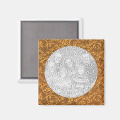 Gold Swirl Photo Magnet Sjabloon (Voorkant / Achterkant)