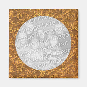 Gold Swirl Photo Magnet Sjabloon