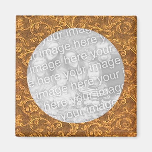 Gold Swirl Photo Magnet Sjabloon (Voorkant)
