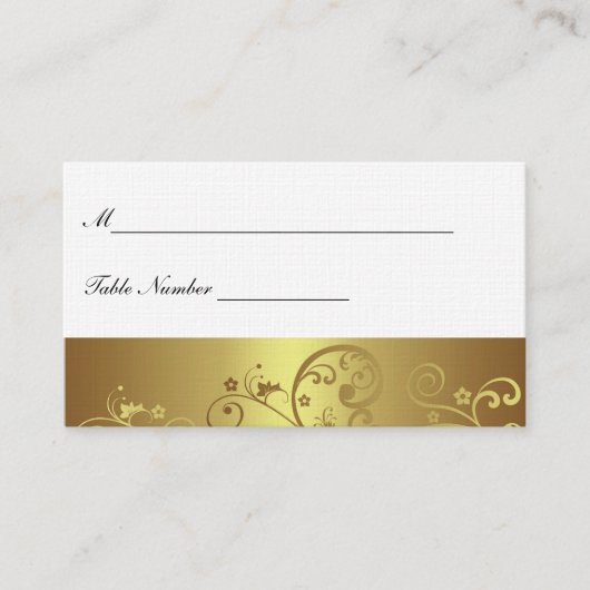 Gold Swirl Place Card Plaatskaartje (Voorkant)