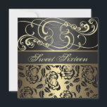 Gold Swirl & Roos Sweet 16th Birthday Uitnodiging<br><div class="desc">Elegant Gold Swirl & Roos Sweet 16th Birthday Invitation,  ook verkrijgbaar in andere kleuren.</div>