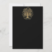 Gold Swirl Tree Black Metallic Weddenschap Kaart (Voorkant)