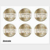 Gold Swirl Tree Gold Wedding Seal Ronde Sticker (Vel)