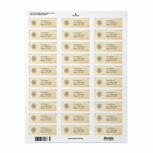 Gold Swirl Tree Labels (Full Sheet)