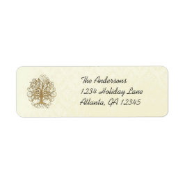 Gold Swirl Tree Labels