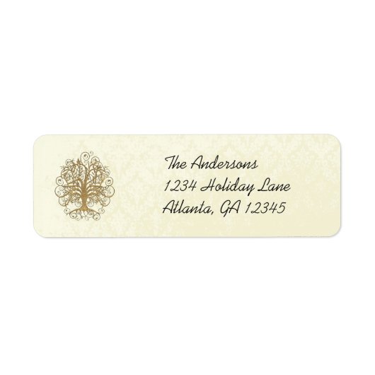 Gold Swirl Tree Labels (Voorkant)