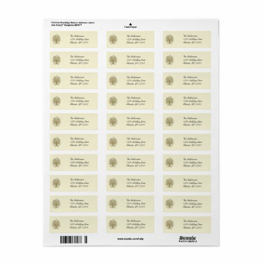 Gold Swirl Tree Labels (Full Sheet)