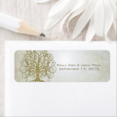 Gold Swirl Tree op Stone met sterren Save the Date Etiket (Insitu)