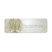 Gold Swirl Tree op Stone met sterren Save the Date Etiket (Voorkant)
