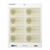 Gold Swirl Tree op Stone met sterren Save the Date Etiket (Full Sheet)