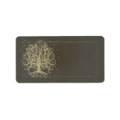 Gold Swirl Tree op zwart met label voor sterretjes (Voorkant)