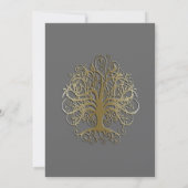 Gold Swirl Tree Roots of Love Wedding Invitation 2 Kaart (Achterkant)
