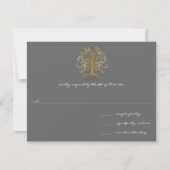Gold Swirl Tree Roots of Love Wedding Invitation 2 Kaart (Voorkant)