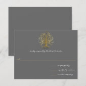 Gold Swirl Tree Roots of Love Wedding Invitation 2 Kaart (Voorkant / Achterkant)