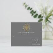 Gold Swirl Tree Roots of Love Wedding Invitation 2 Kaart (Staand voorkant)