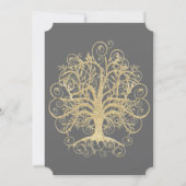 Gold Swirl Tree Roots of Love Wedding Invitation Kaart (Achterkant)