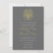 Gold Swirl Tree Roots of Love Wedding Invite #4 Kaart (Voorkant)