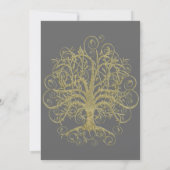 Gold Swirl Tree Roots of Love Wedding Invite #4 Kaart (Achterkant)