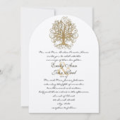 Gold Swirl Tree Weddenschap Kaart (Voorkant)