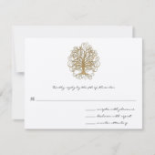 Gold Swirl Tree Weddenschap RSVP-reactiekaart RSVP Kaartje (Voorkant)