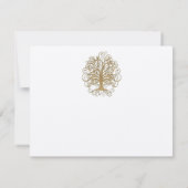 Gold Swirl Tree Weddenschap RSVP-reactiekaart RSVP Kaartje (Achterkant)
