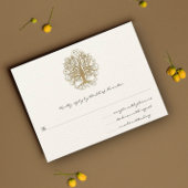 Gold Swirl Tree Weddenschap RSVP-reactiekaart RSVP Kaartje