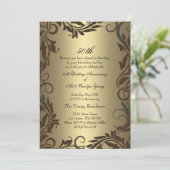 Gold Swirl - Uitnodiging voor 50ste Jubileum (Staand voorkant)