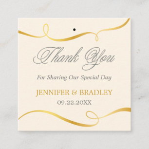 Gold Swirl Wedding Favor Label   Aangepaste kleur