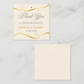 Gold Swirl Wedding Favor Label | Aangepaste kleur (Voorkant / Achterkant)