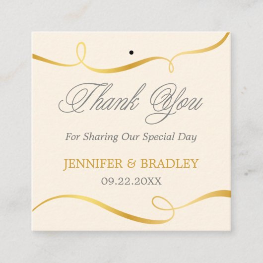 Gold Swirl Wedding Favor Label | Aangepaste kleur (Voorkant)