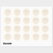 Gold Swirl Wedding Favor Sticker| Bewerkbare kleur Ronde Sticker (Vel)
