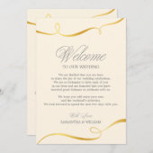 Gold Swirl Wedding Welkomstbericht | Gepersonalise Kaart (Voorkant / Achterkant)
