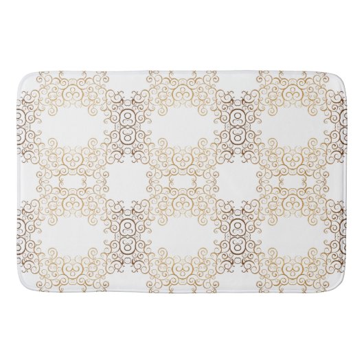 Gold Swirls Arabesque Badmat (Voorkant)