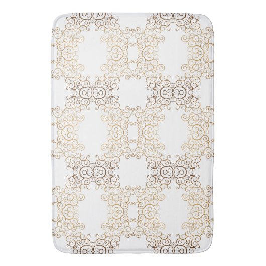 Gold Swirls Arabesque Badmat (Voorkant Verticaal)