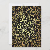 Gold Swirls, ballonnen, hoge hakken, Tiara Quincea Kaart (Achterkant)